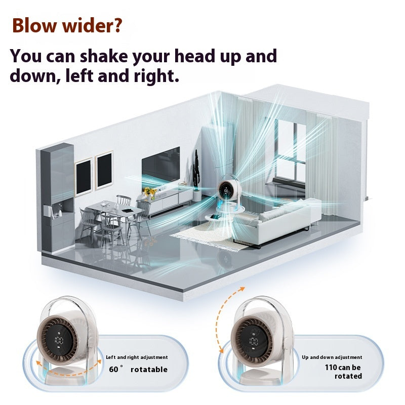 Digital Display Turbine Desktop 3D Suspension Cold Air Desktop Fan