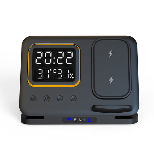 15W Wireless Chargers Stand 5 In1 LED Digital Alarm Clock Fast