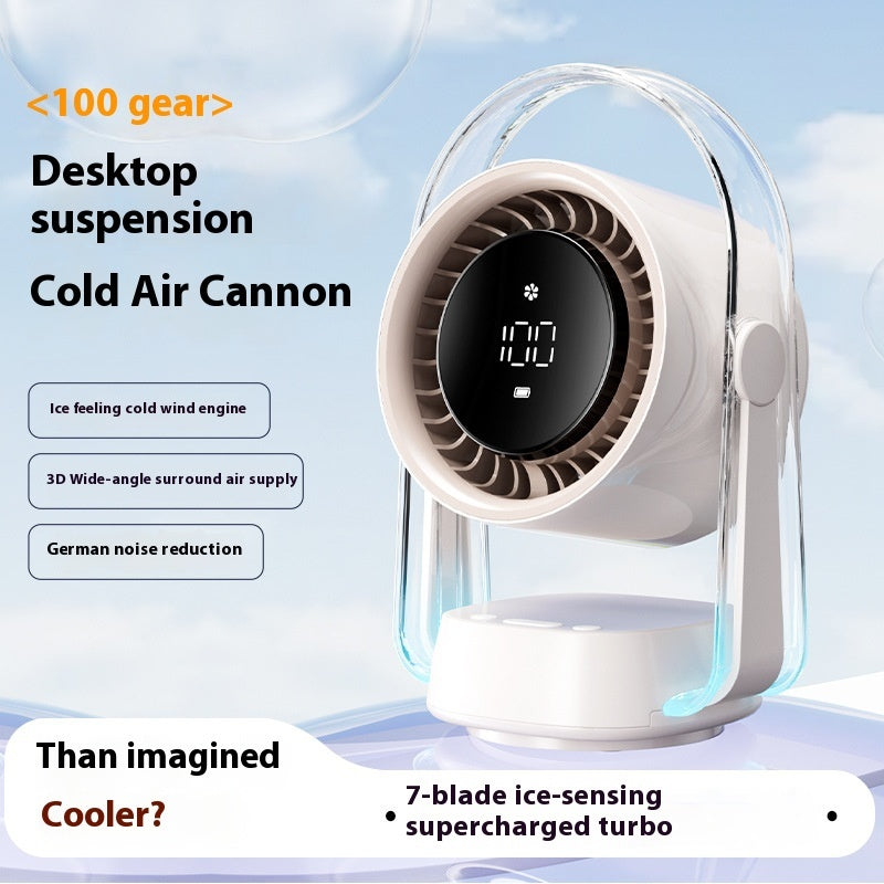 Digital Display Turbine Desktop 3D Suspension Cold Air Desktop Fan