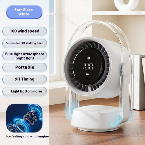 Digital Display Turbine Desktop 3D Suspension Cold Air Desktop Fan
