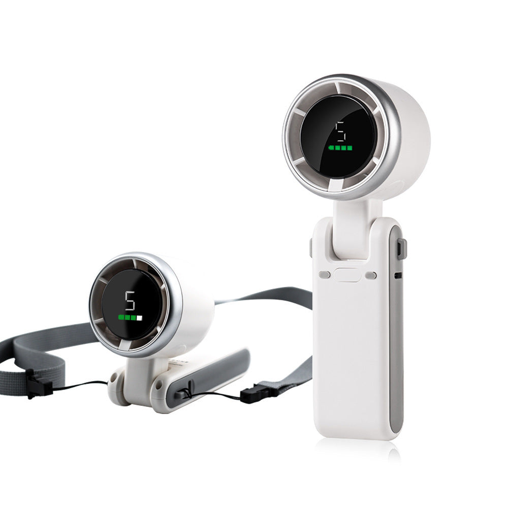 Hanging Neck Outdoor 180 Degree Folding Desktop Mini Fan Hand-held