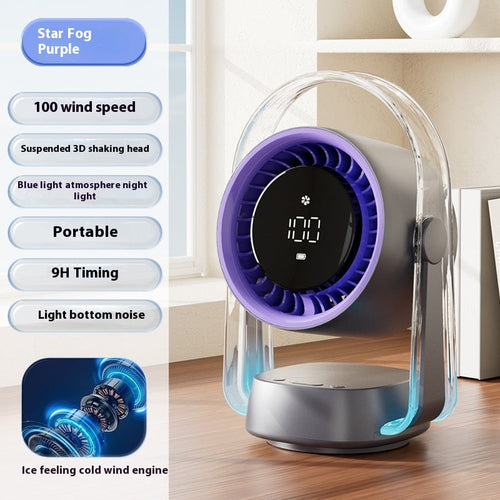 Digital Display Turbine Desktop 3D Suspension Cold Air Desktop Fan