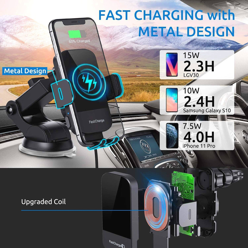 Car Wireless Charging Stand 15W Fast Charging Intelligent Induction