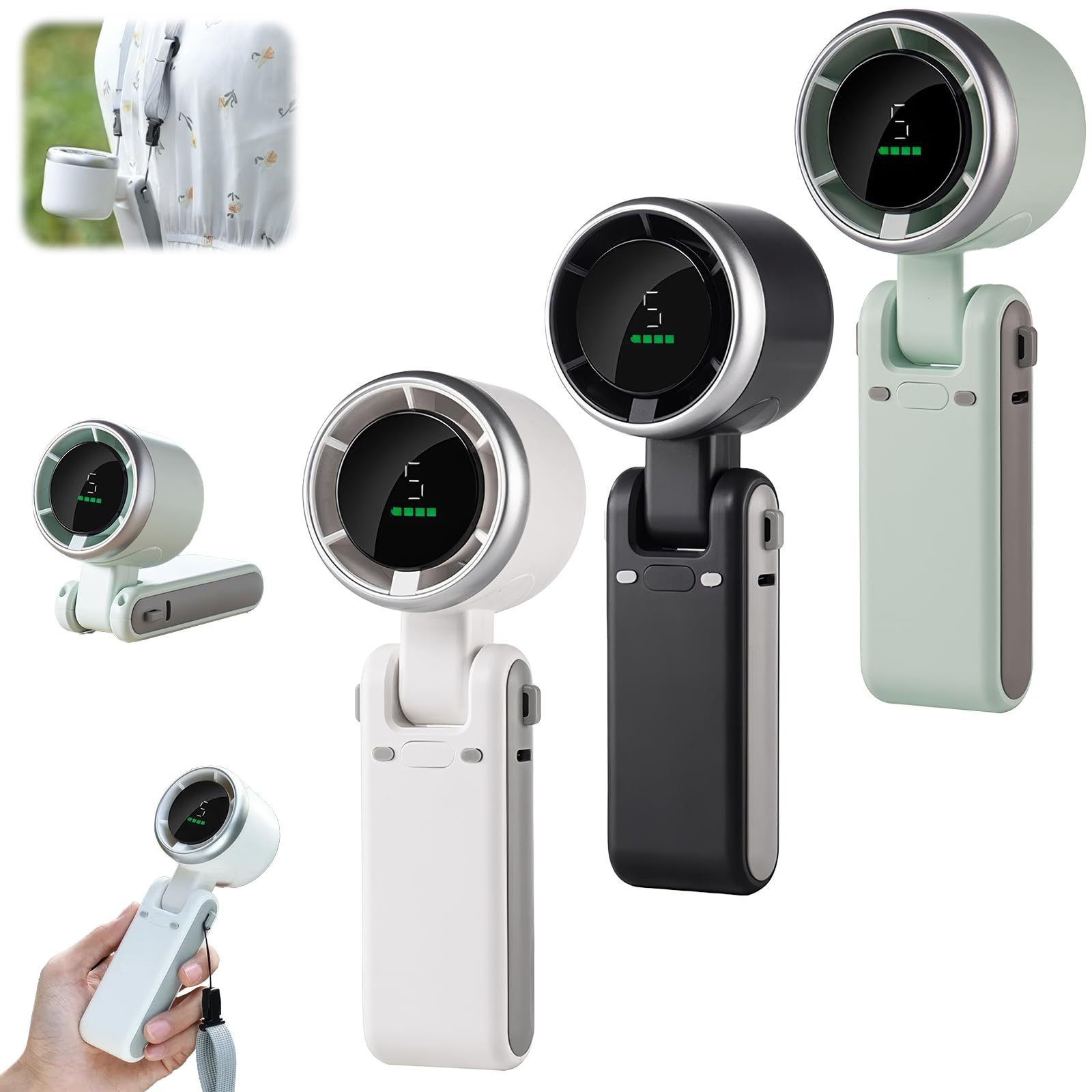 Hanging Neck Outdoor 180 Degree Folding Desktop Mini Fan Hand-held