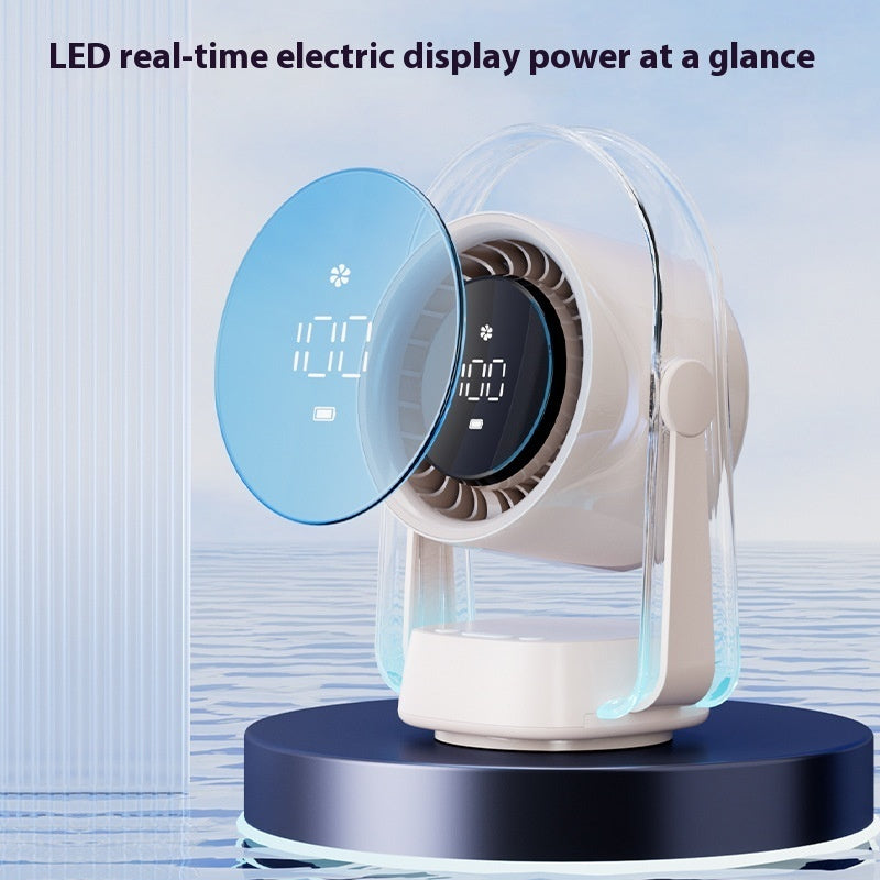 Digital Display Turbine Desktop 3D Suspension Cold Air Desktop Fan