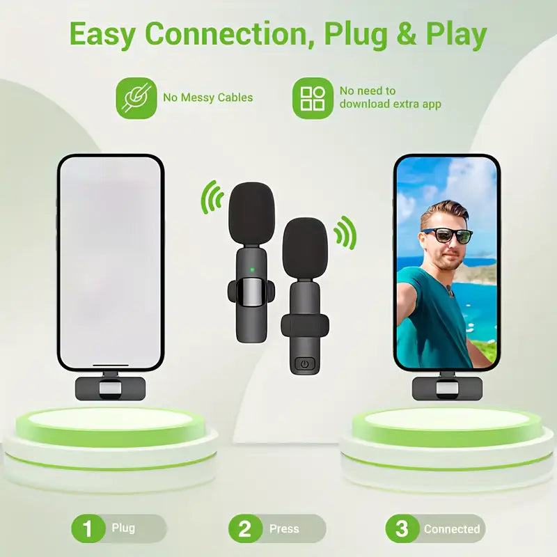Wireless Lavalier Microphone – Clip-On Mic with Noise Reduction