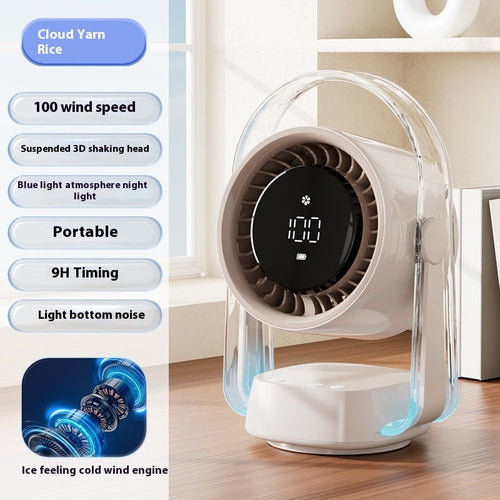 Digital Display Turbine Desktop 3D Suspension Cold Air Desktop Fan